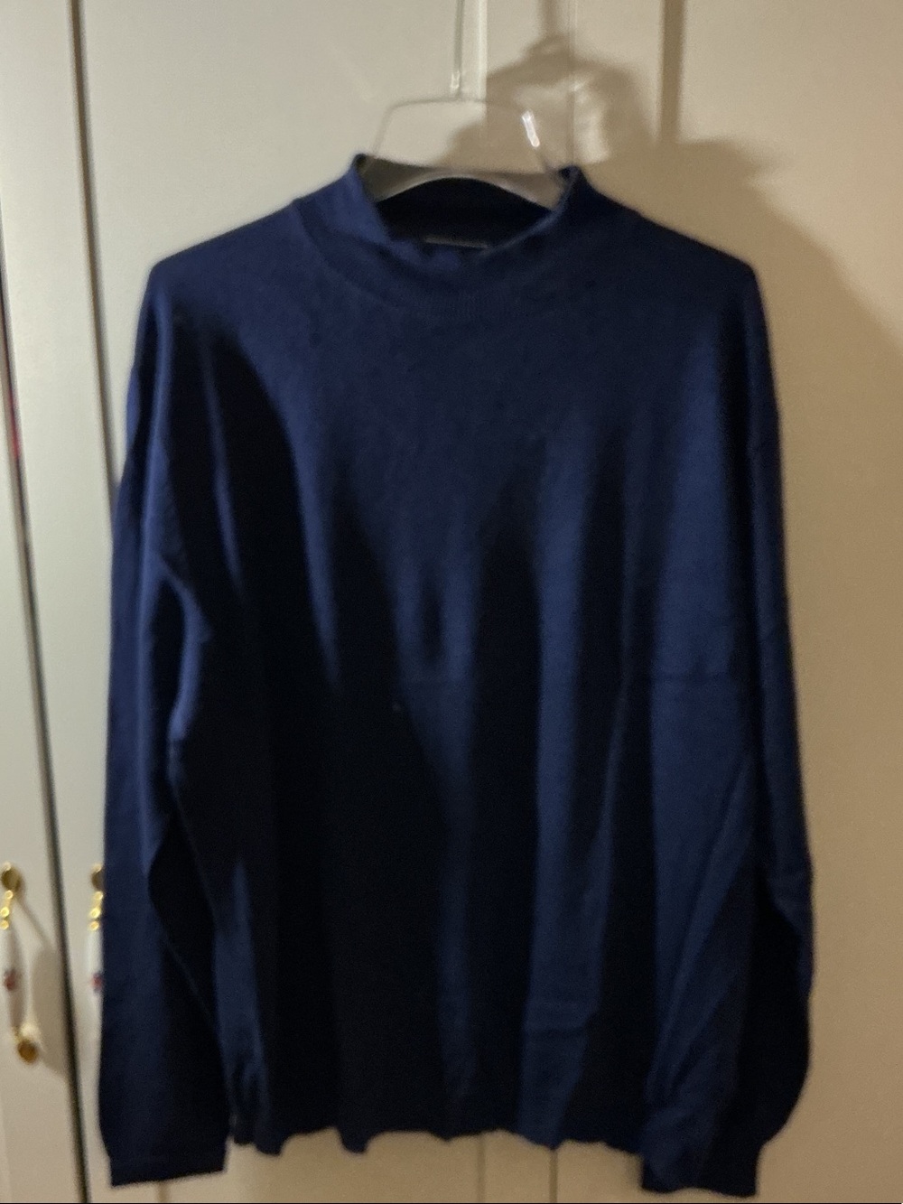 Paul Fredrick Men's Navy Crewneck Knit Sweater